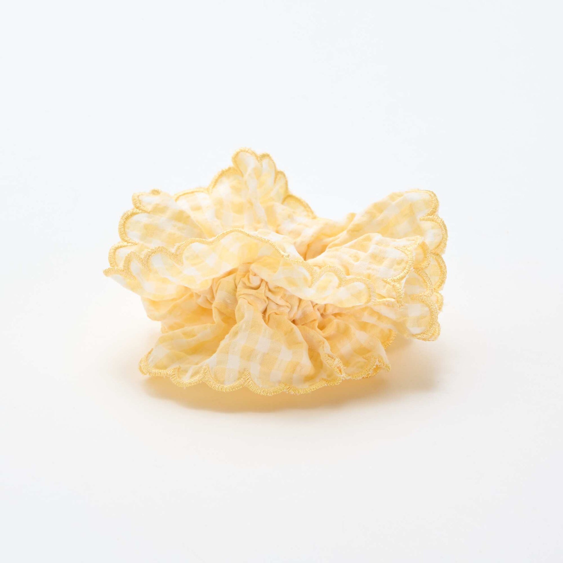 Gros chouchou carreaux vichy JAUNE