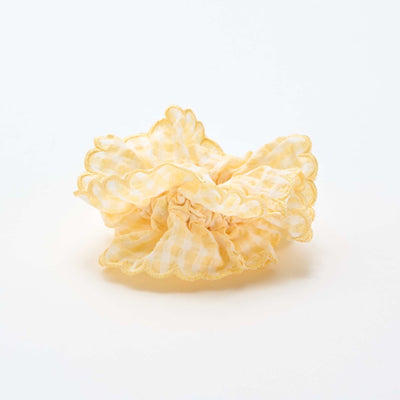 Gros chouchou carreaux vichy JAUNE