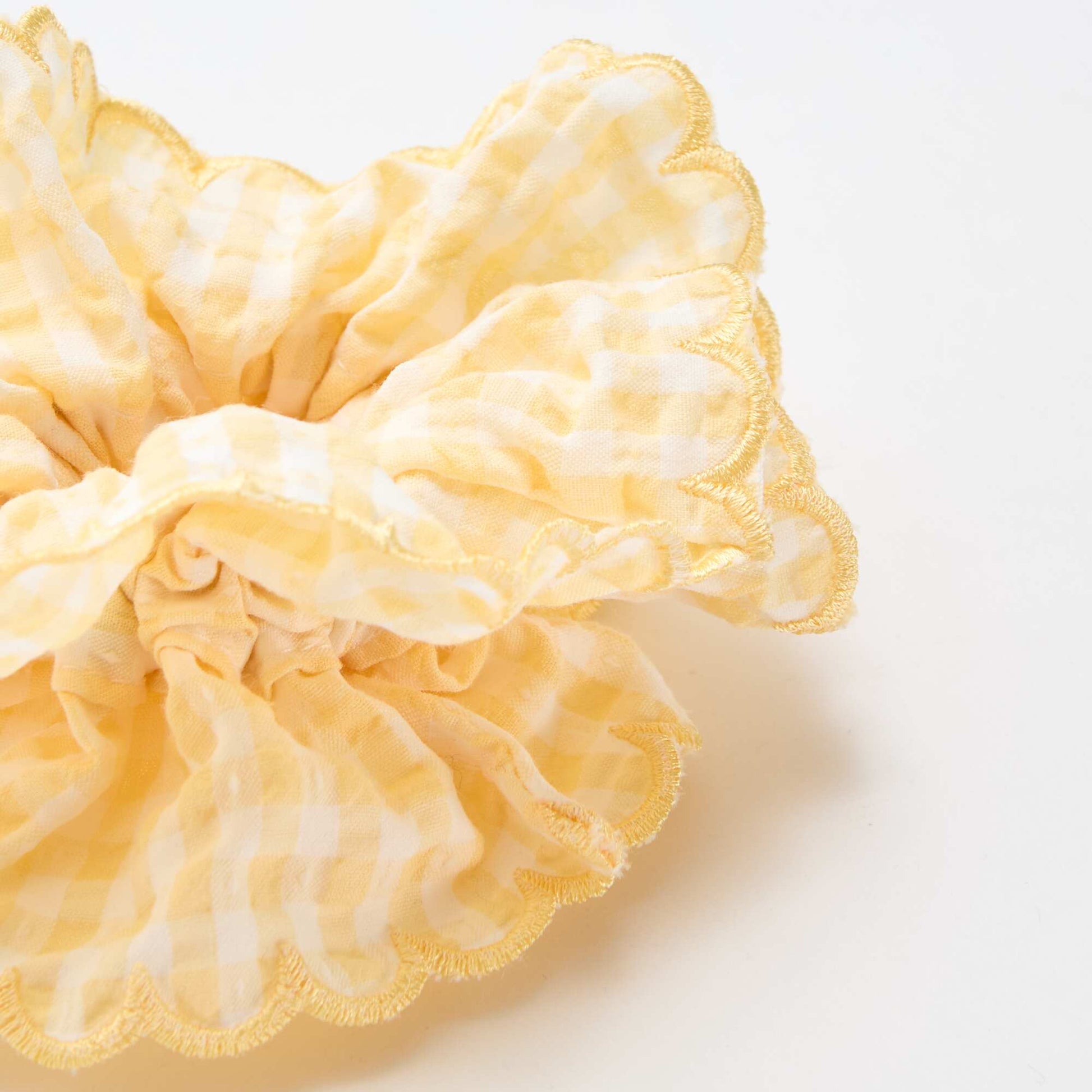 Gros chouchou carreaux vichy JAUNE