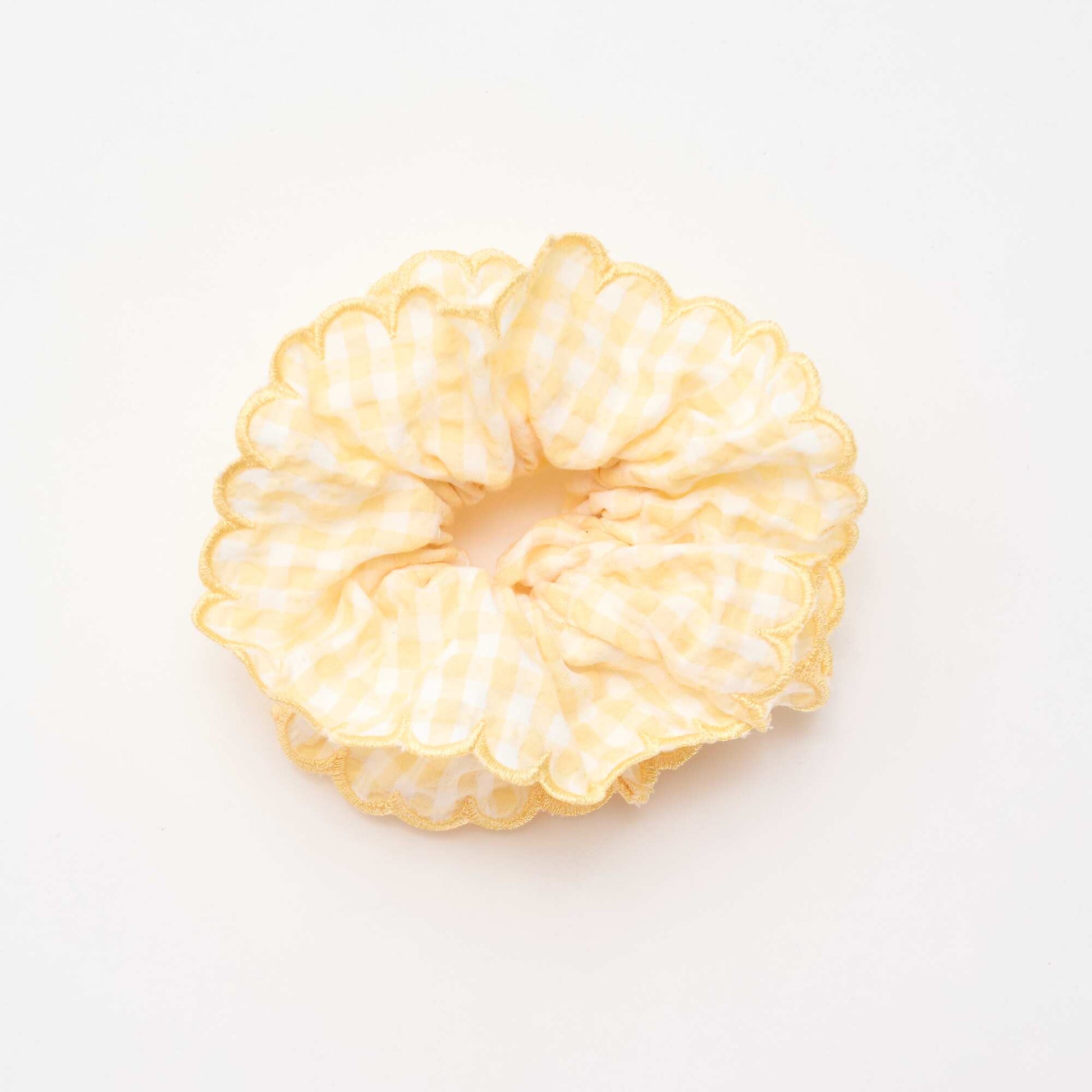 Gros chouchou carreaux vichy JAUNE