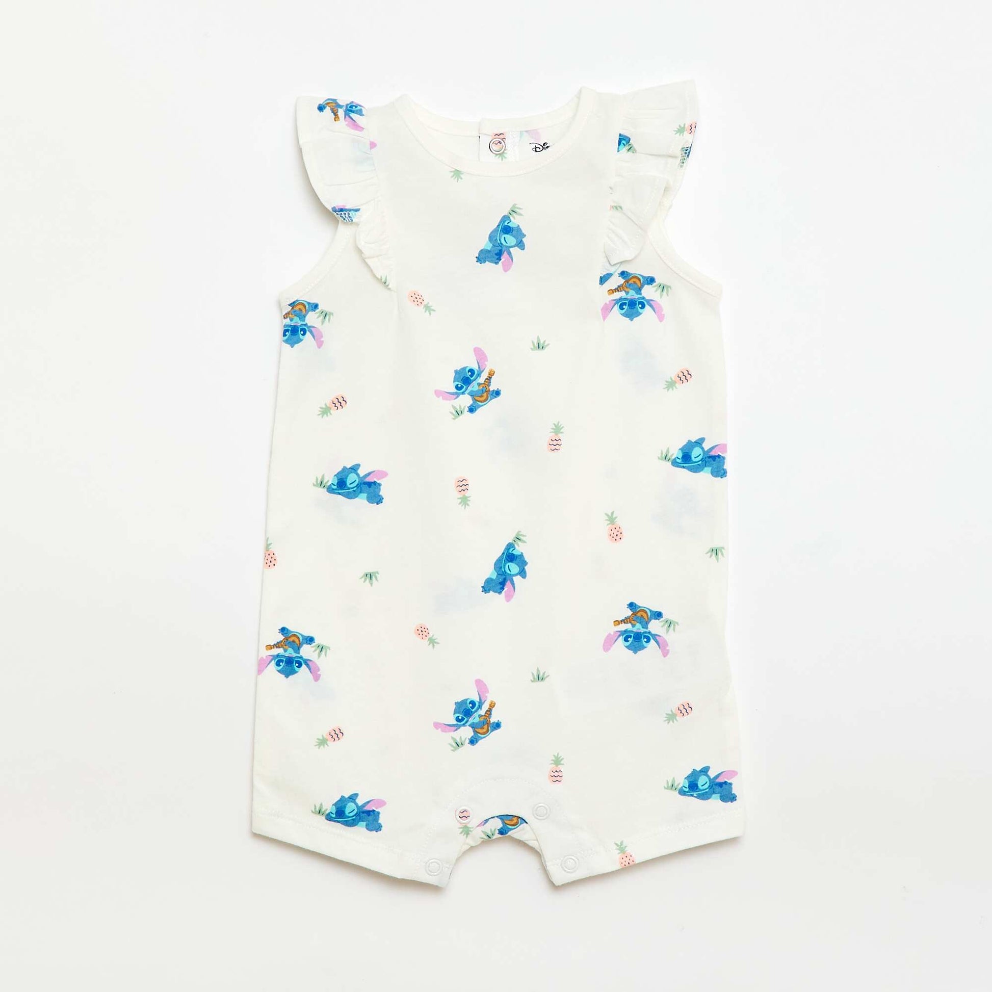 Lot de 2 barboteuses 'Stitch' 'Disney' sans manches BLANC