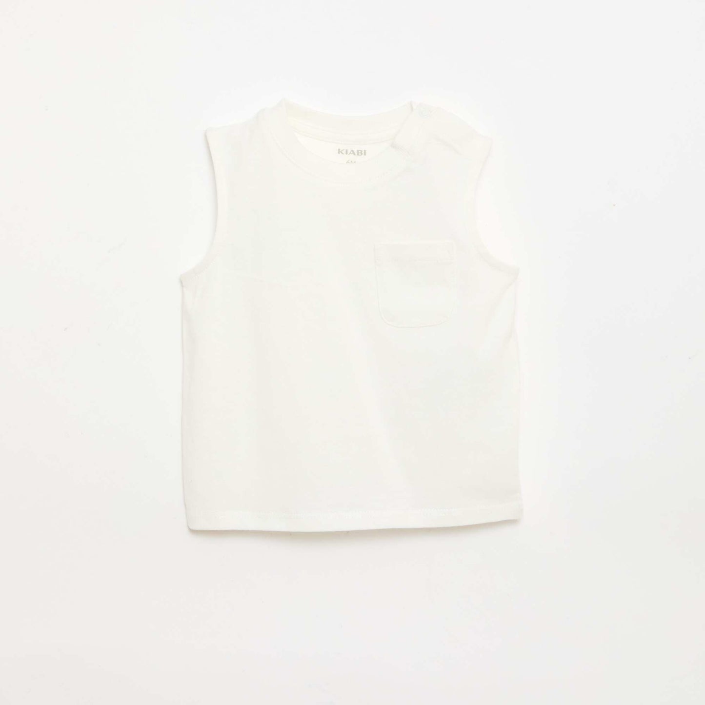 Débardeur en jersey de coton avec poche poitrine BLANC