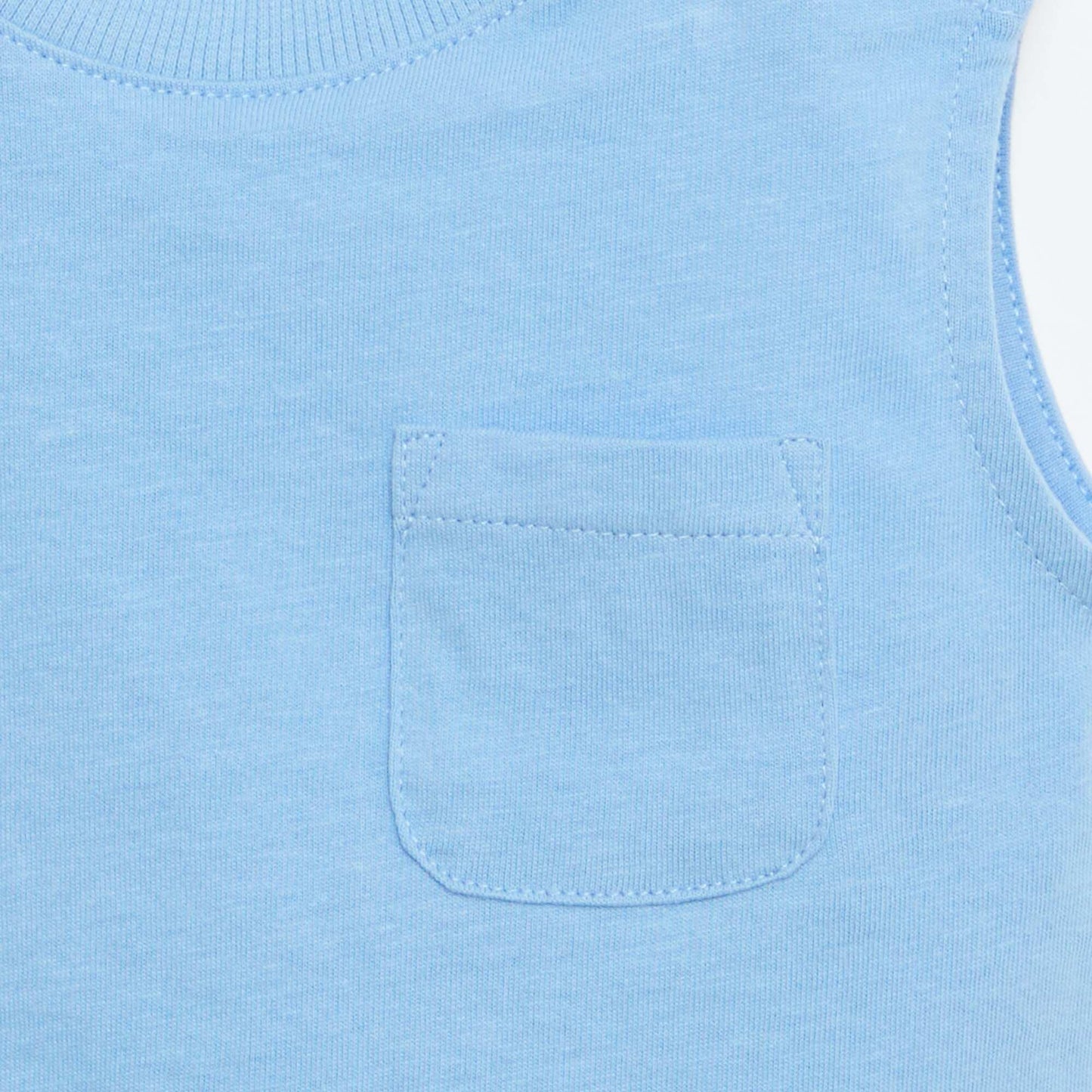 Débardeur en jersey de coton avec poche poitrine BLEU