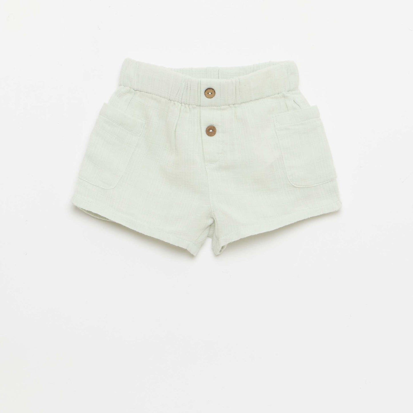 Short en coton avec 2 poches plaquées BLEU