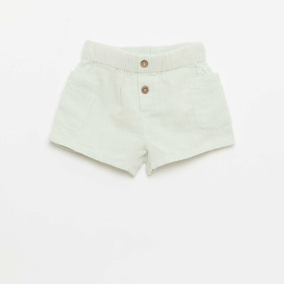 Short en coton avec 2 poches plaquées BLEU