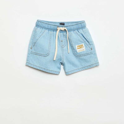 Short en denim avec 2 grandes poches BLEU