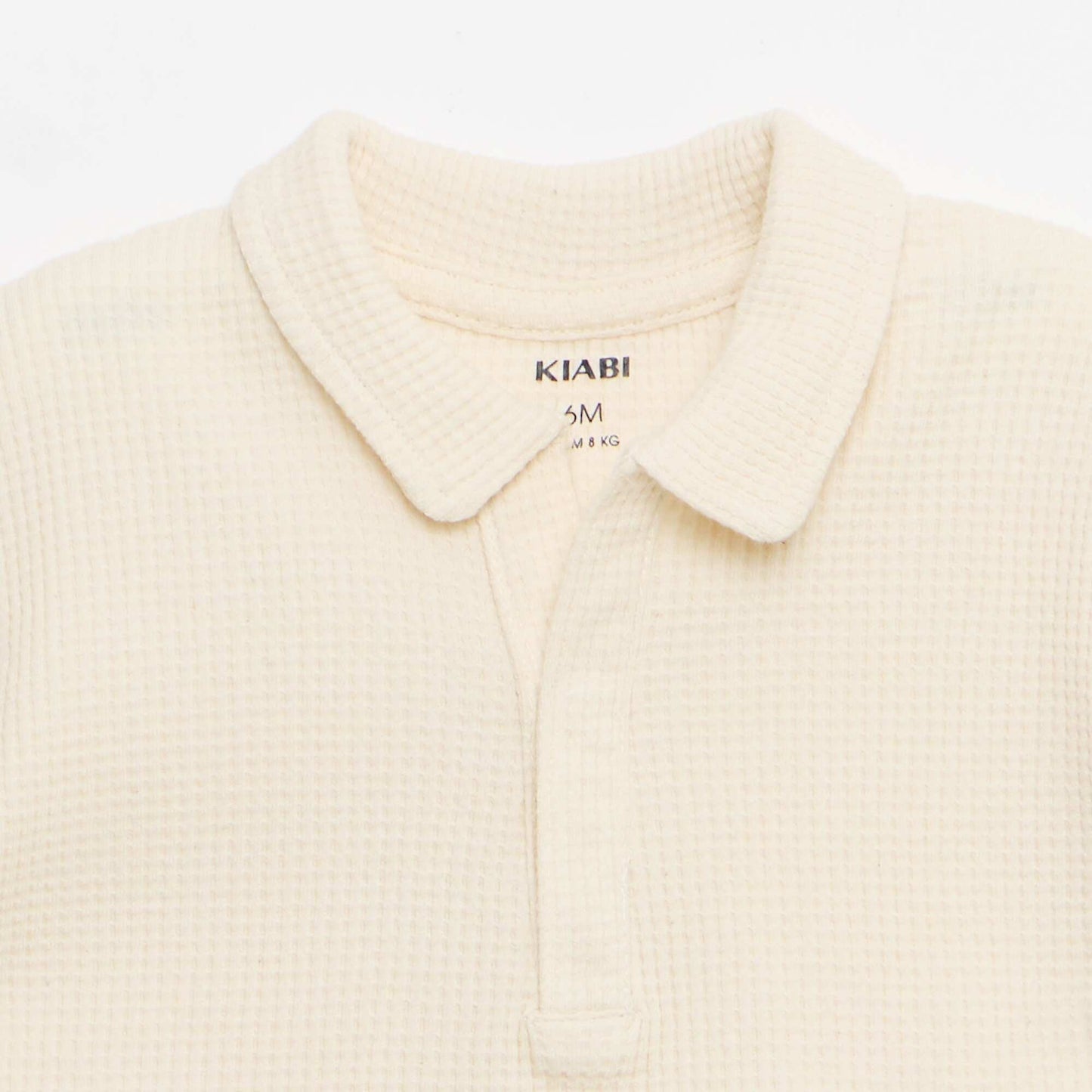 Ensemble 2 pièces - polo + short en maille gaufrée BLANC