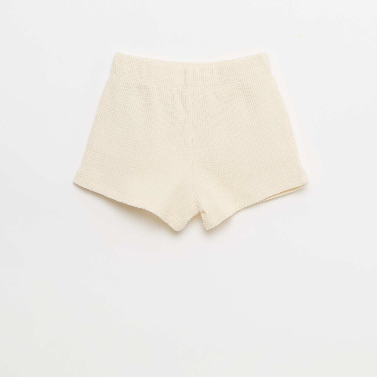 Ensemble 2 pièces - polo + short en maille gaufrée BLANC