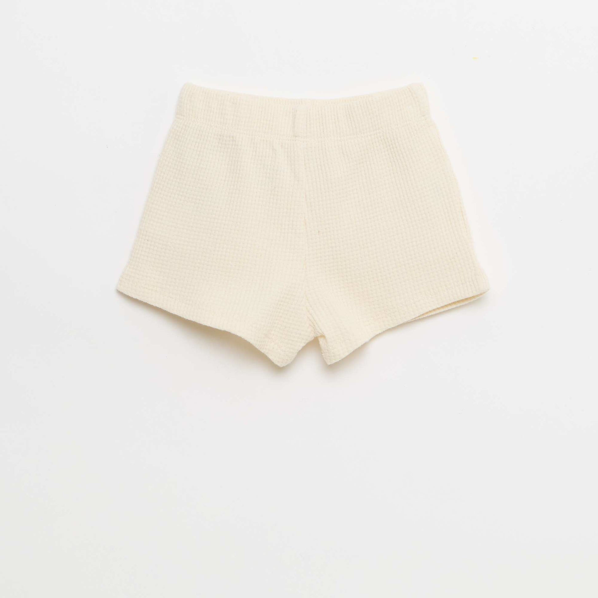 Ensemble 2 pièces - polo + short en maille gaufrée BLANC