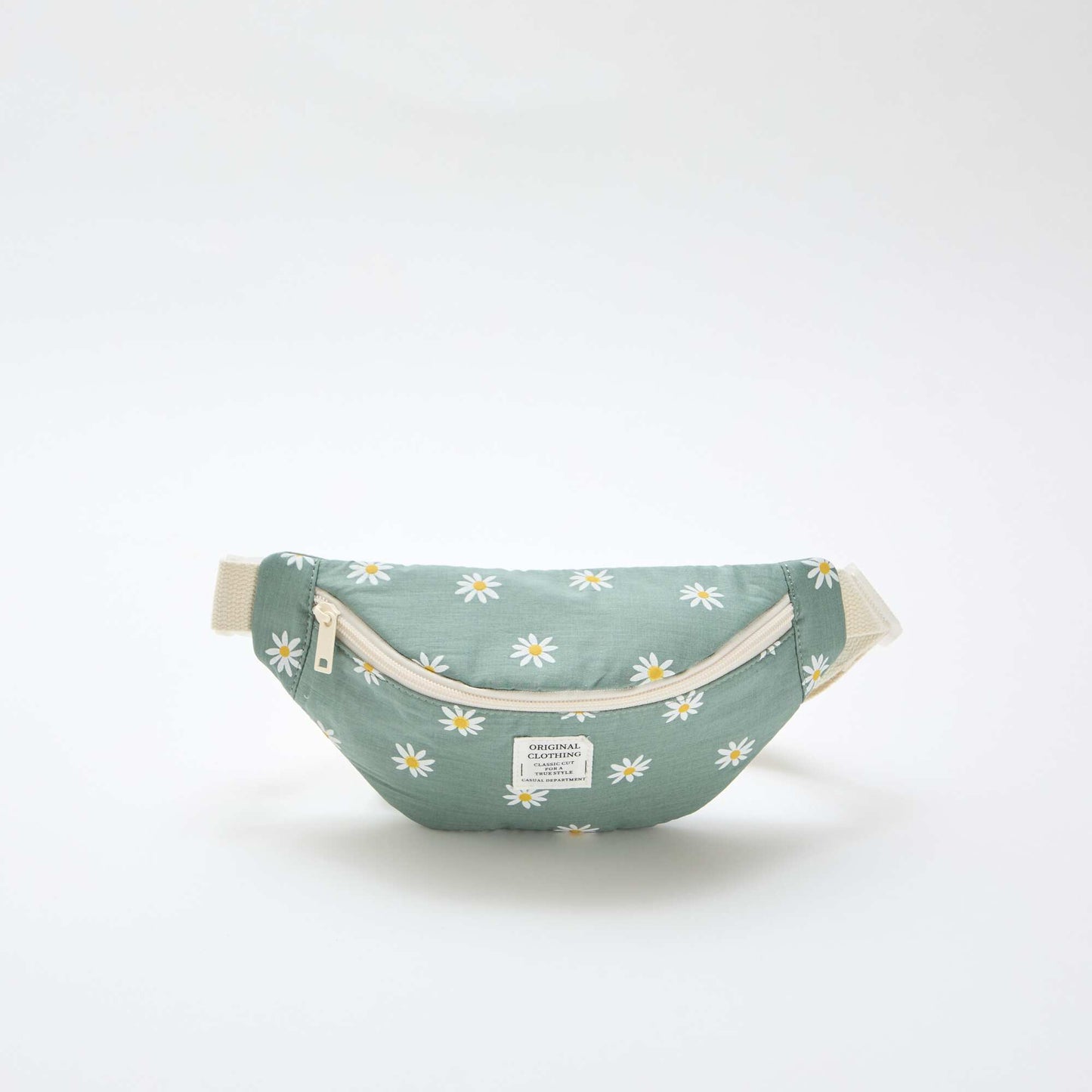 Sac à banane imprimé all-over fleuri en coton VERT