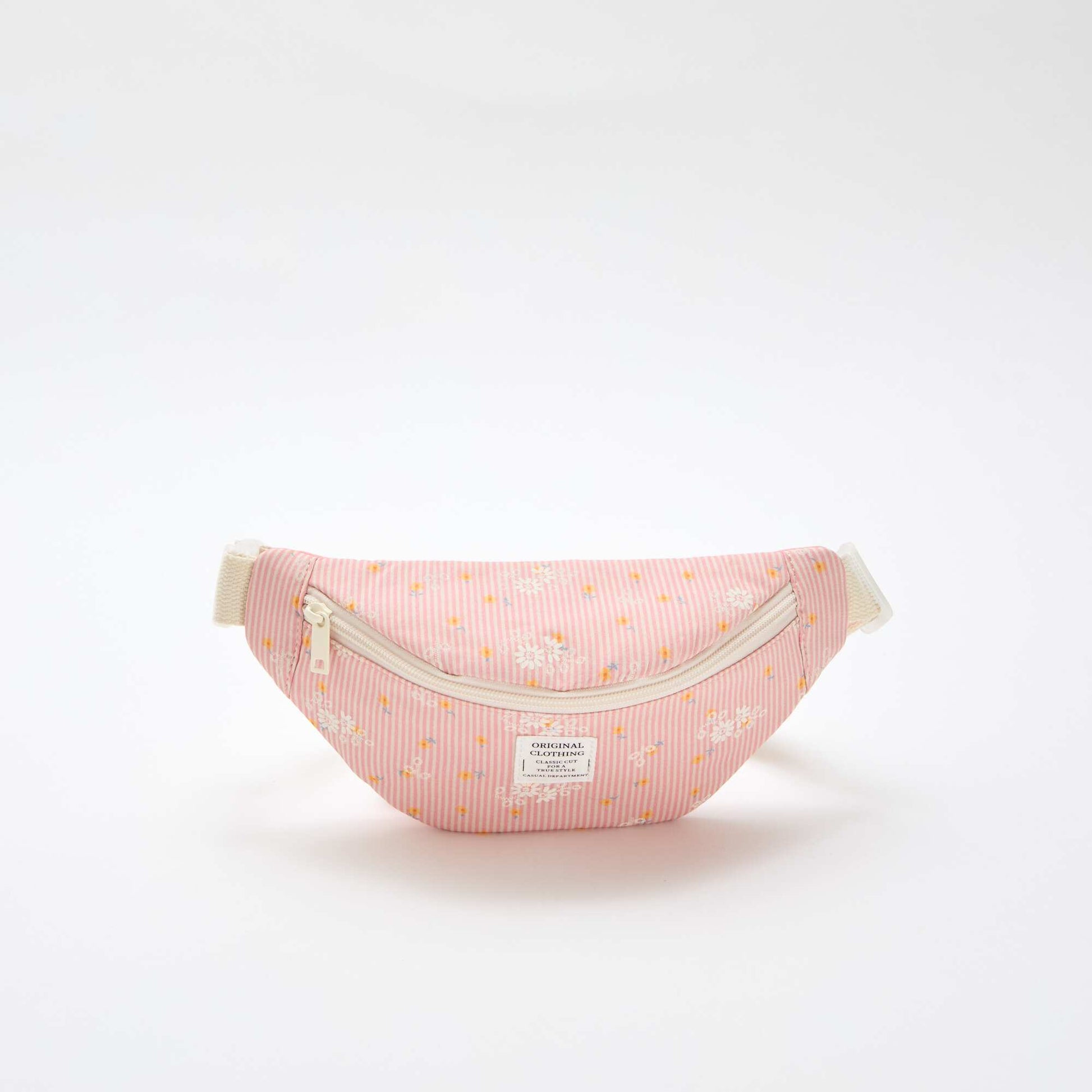 Sac à banane imprimé all-over fleuri en coton ROSE