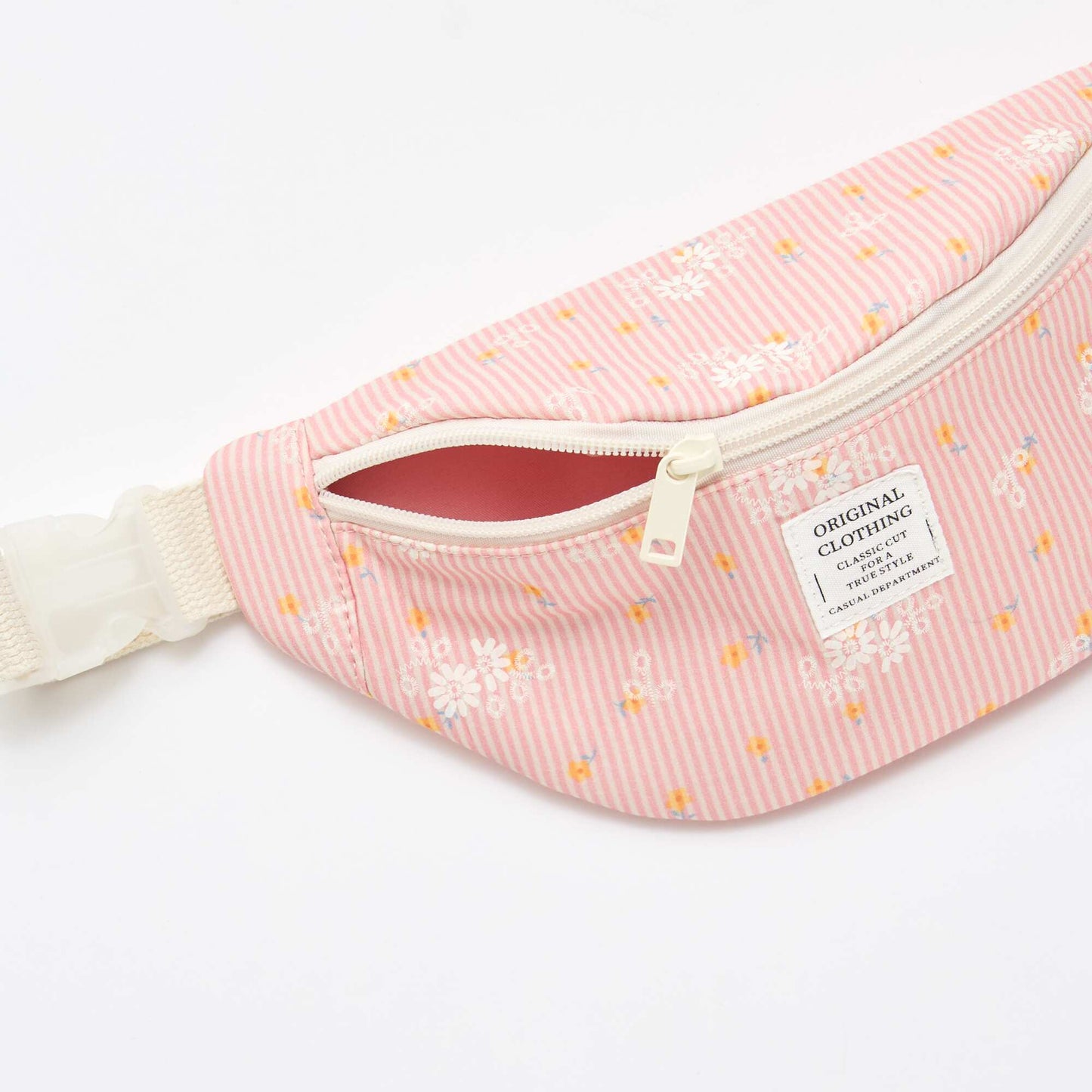 Sac à banane imprimé all-over fleuri en coton ROSE