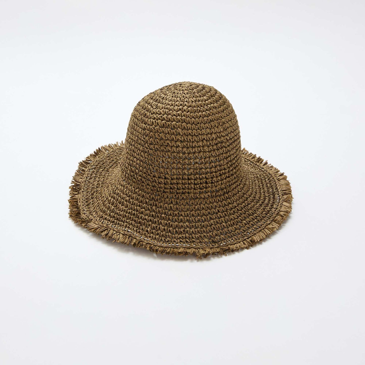 Chapeau forme cloche en paille KAKI