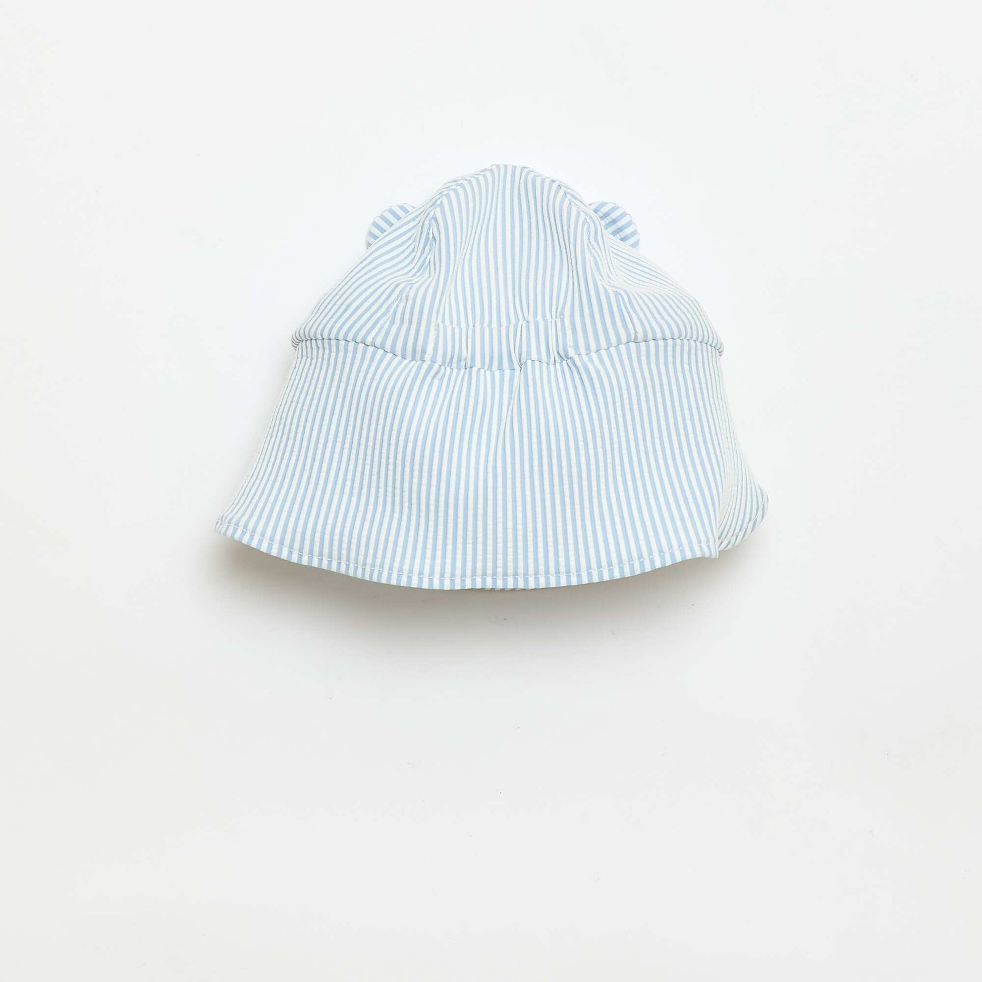 Casquette rayée avec cache nuque et oreilles BLEU