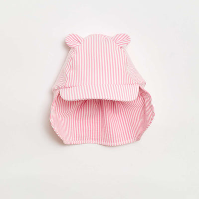 Casquette rayée avec cache nuque et oreilles ROSE