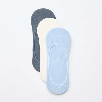 Lot de 3 chaussettes protège pied unis BLANC