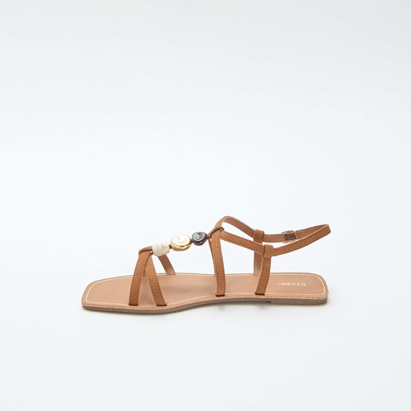 Sandales avec détails bijoux MARRON