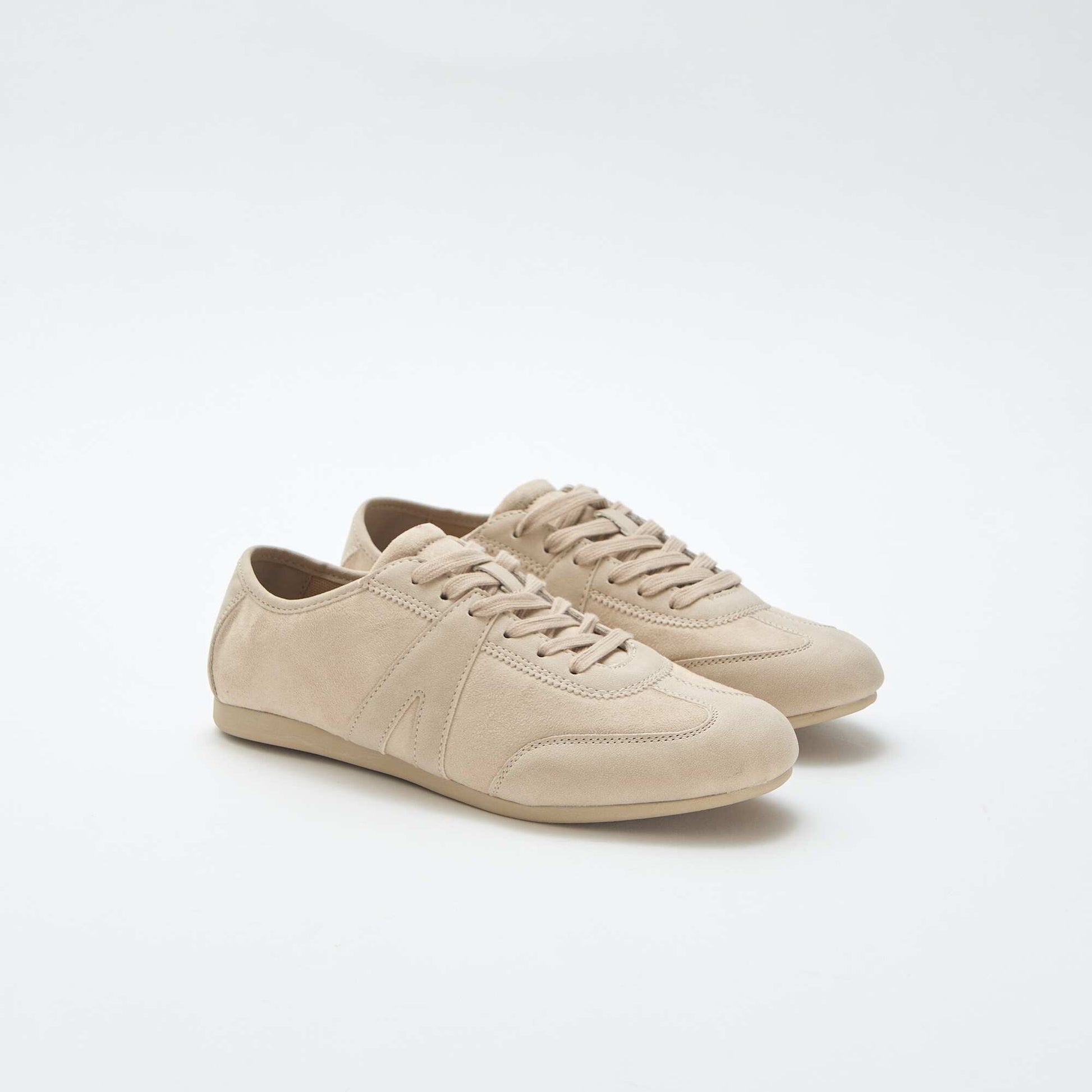 Baskets bi-matière unies BEIGE