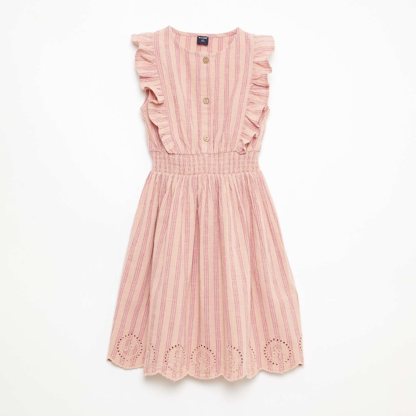 Robe à rayures en lin et coton ROSE