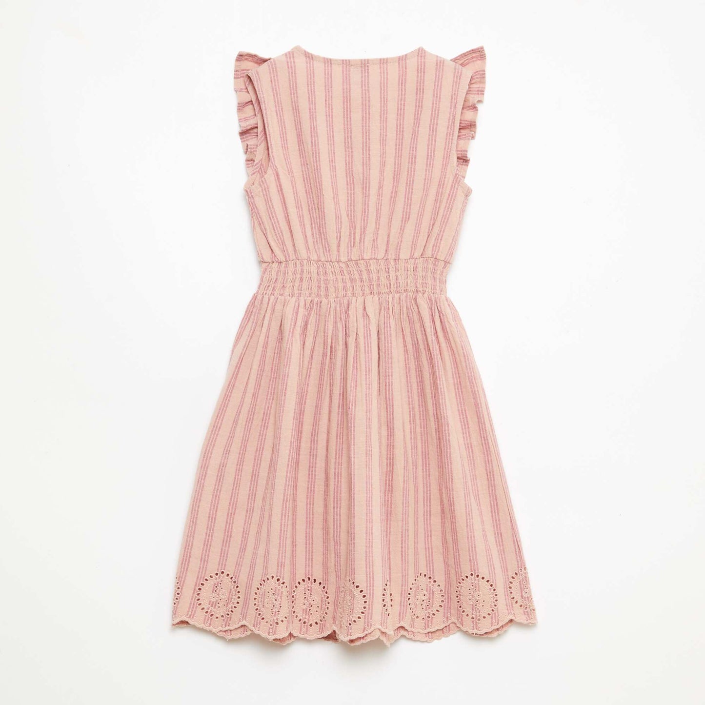 Robe à rayures en lin et coton ROSE