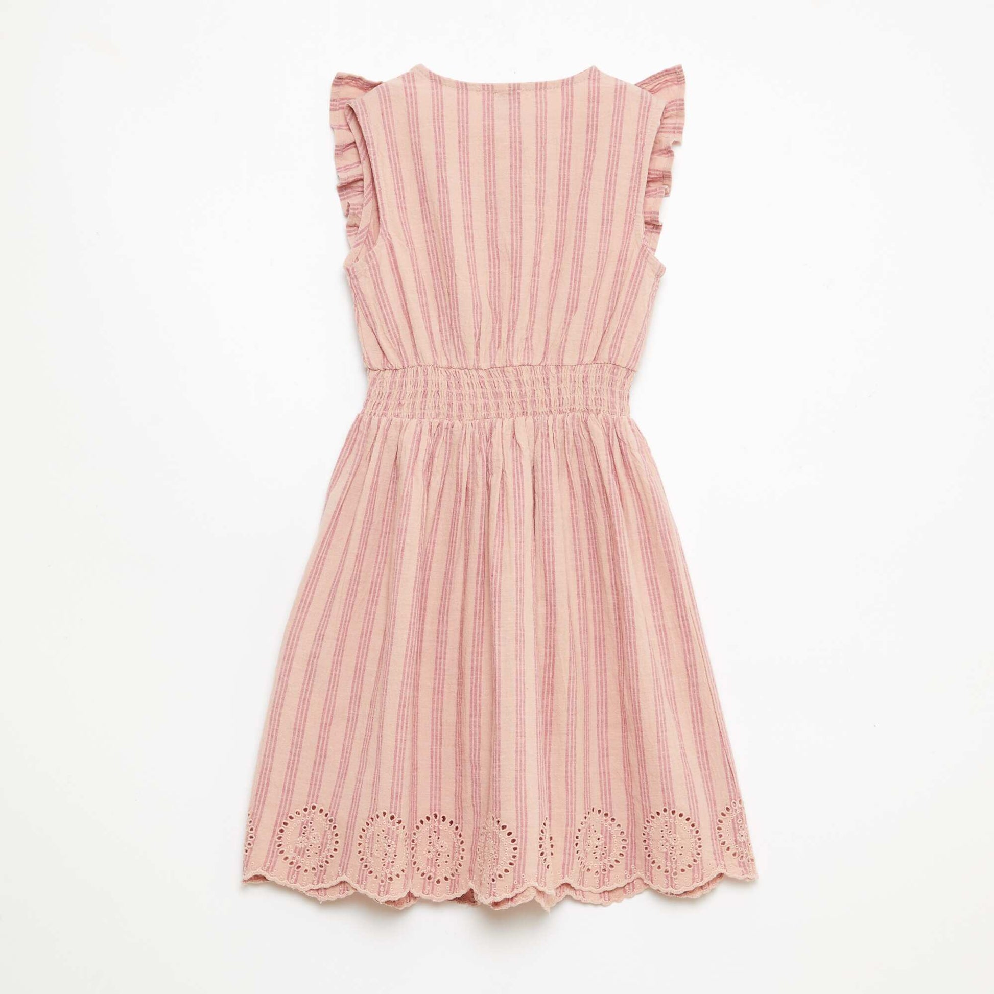 Robe à rayures en lin et coton ROSE