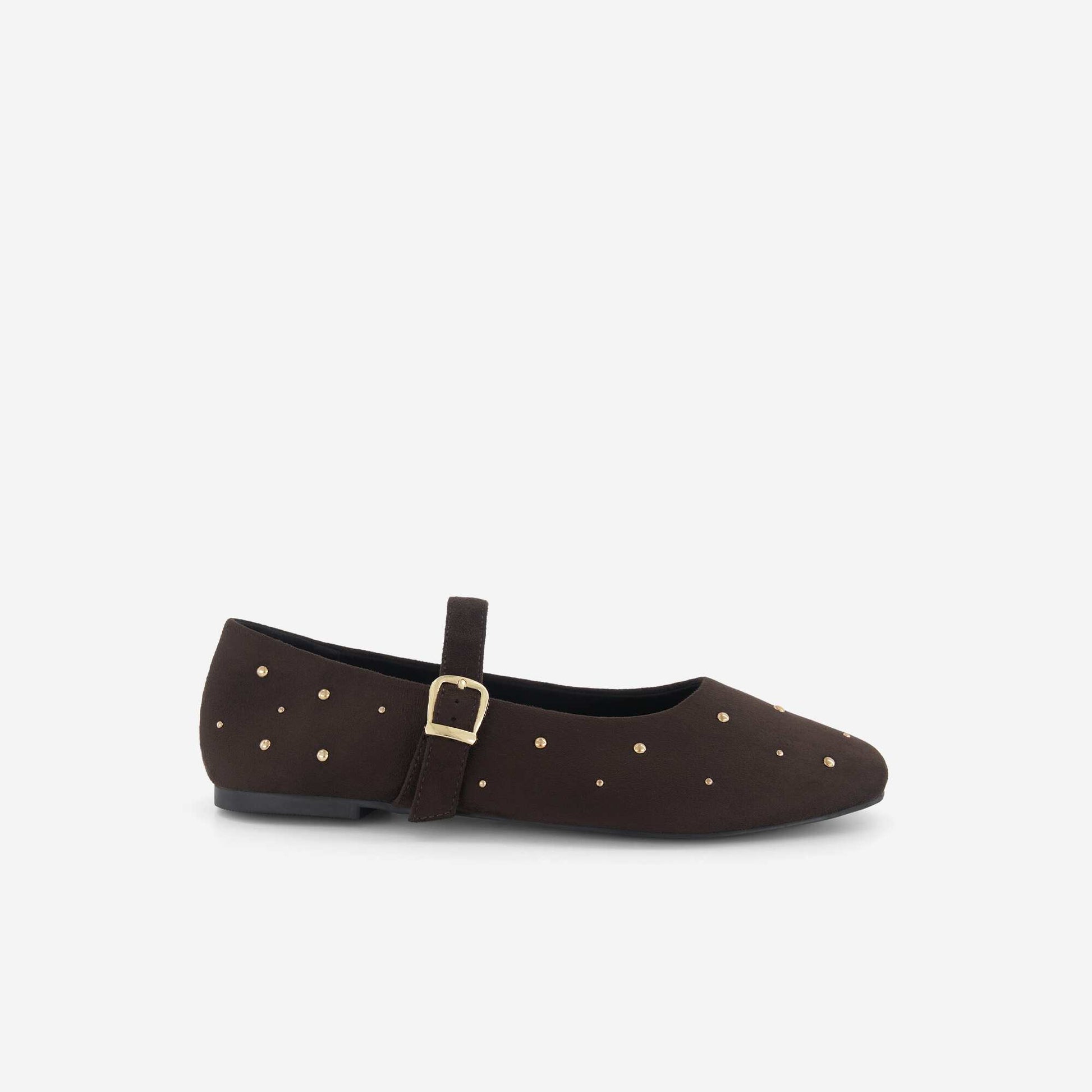 Ballerines plates en simili MARRON