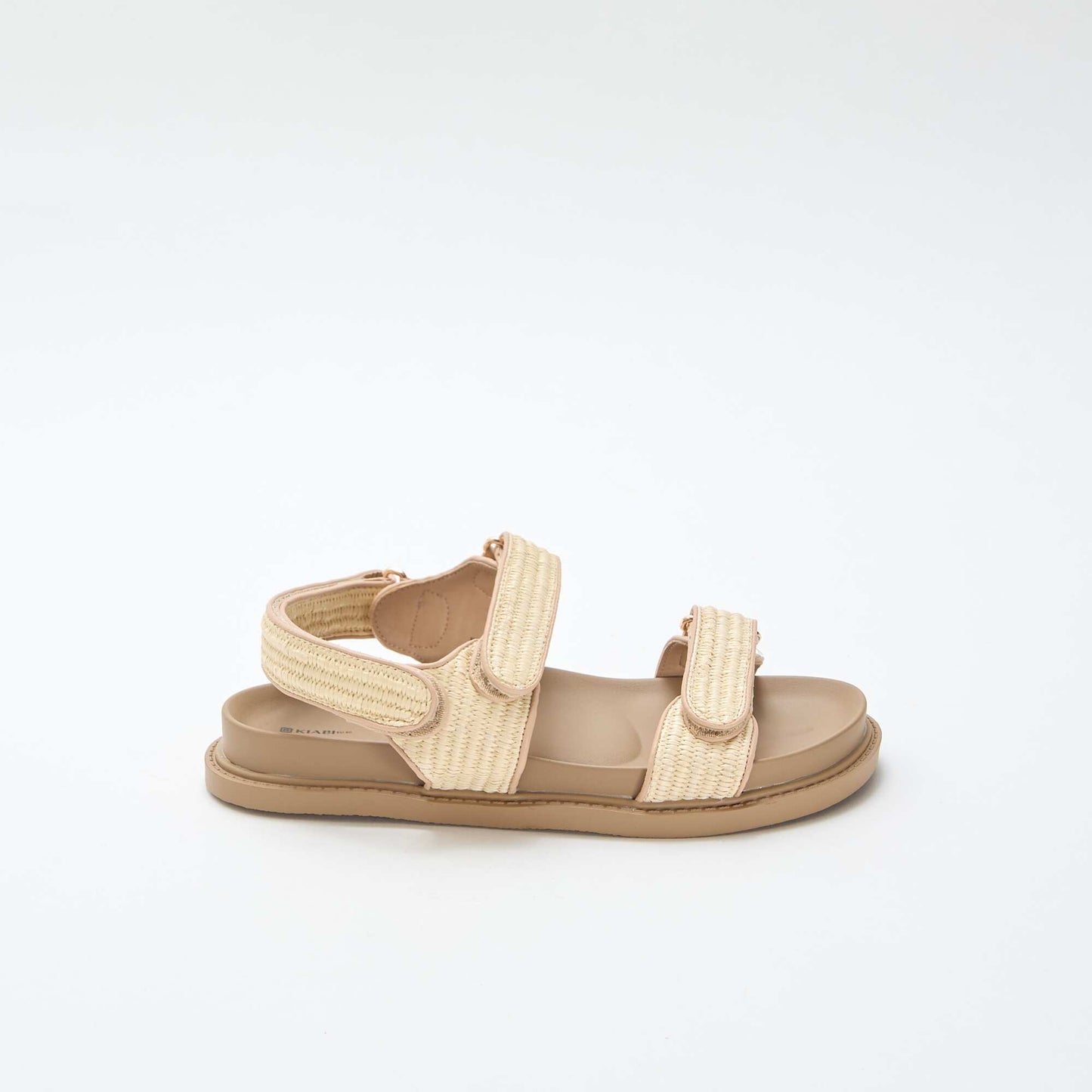 Sandales plates avec brides en paille BEIGE