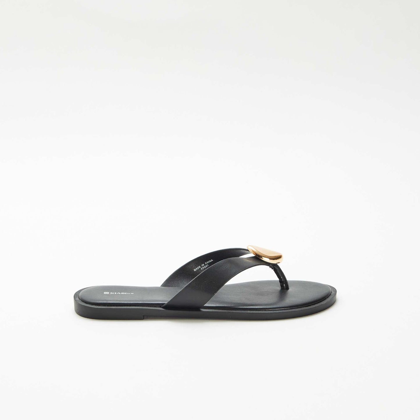 Tongs avec détail bijou métallique NOIR
