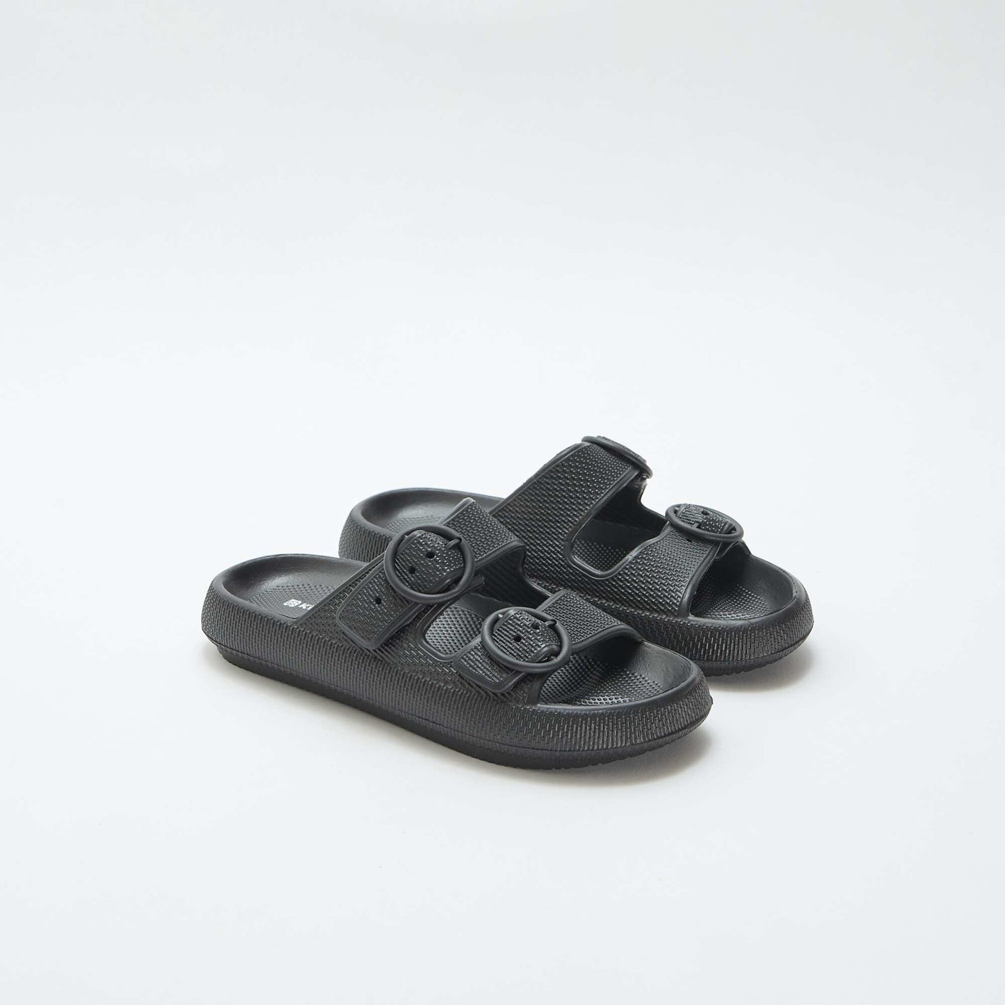 Mules unies à double bride NOIR
