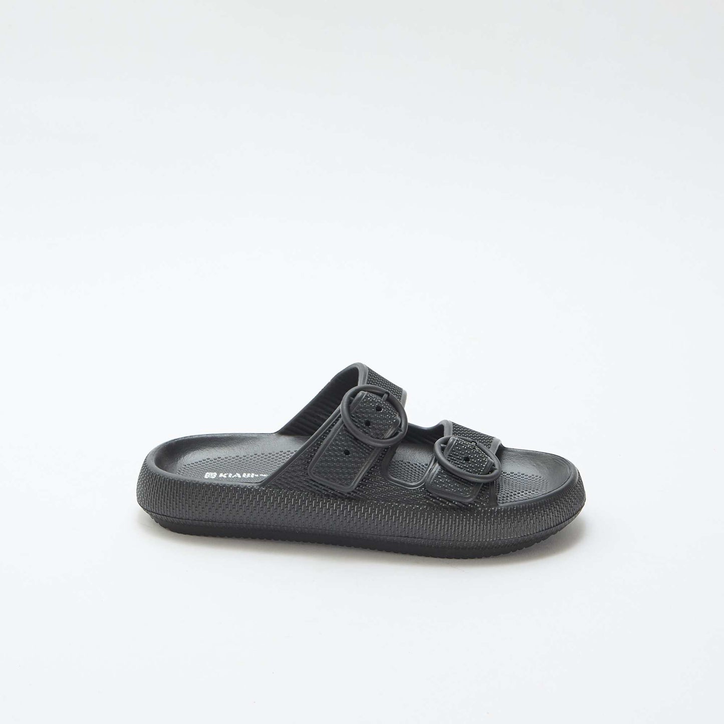 Mules unies à double bride NOIR