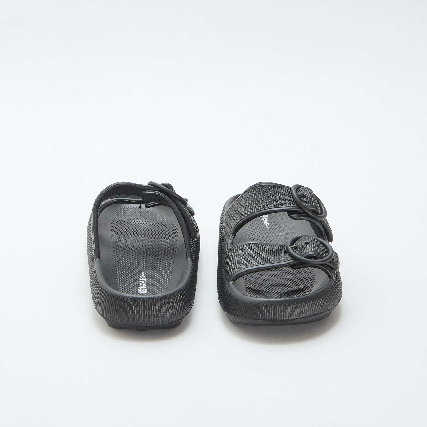 Mules unies à double bride NOIR