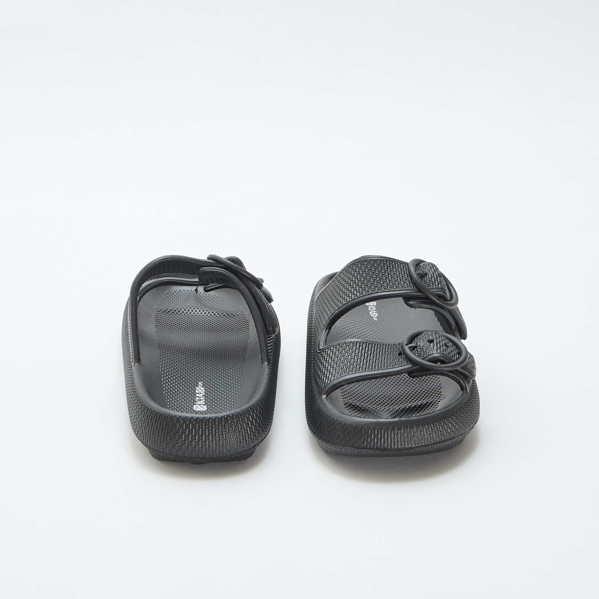 Mules unies à double bride NOIR