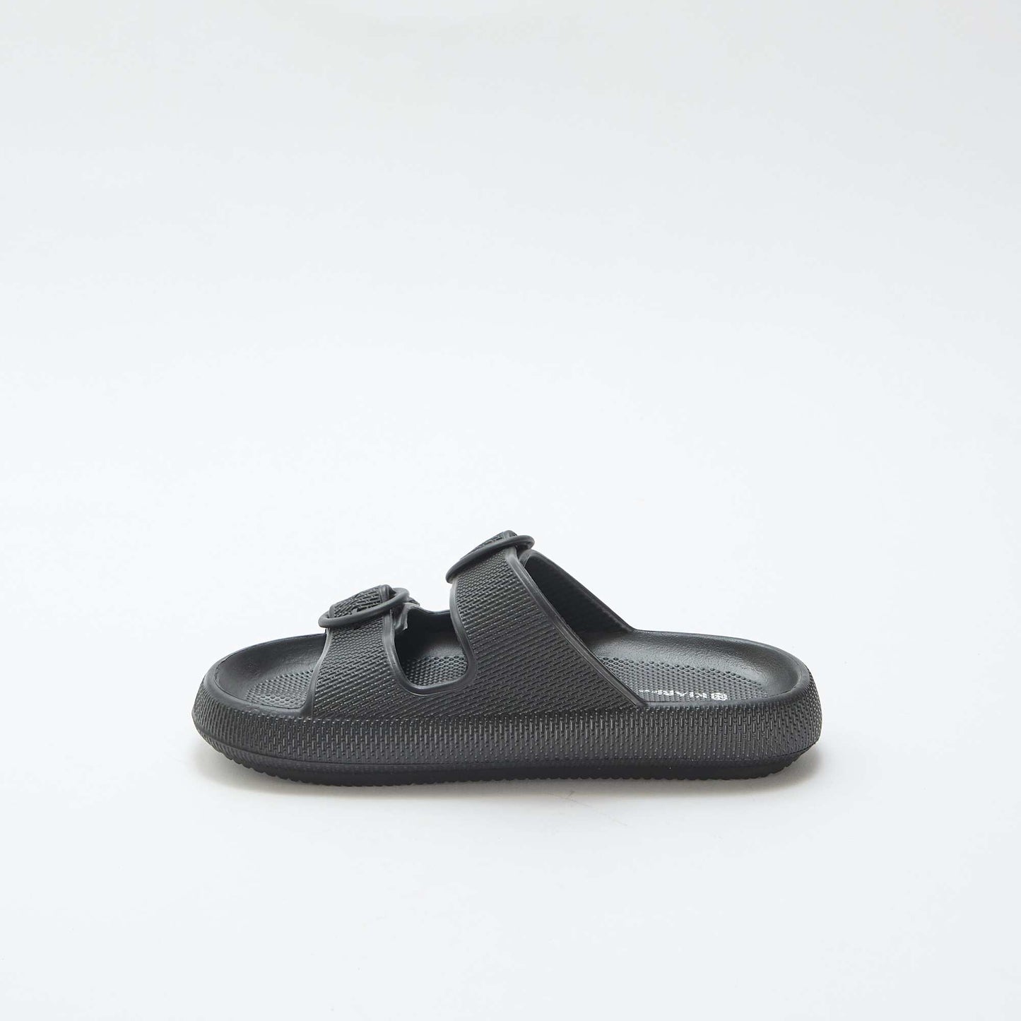 Mules unies à double bride NOIR