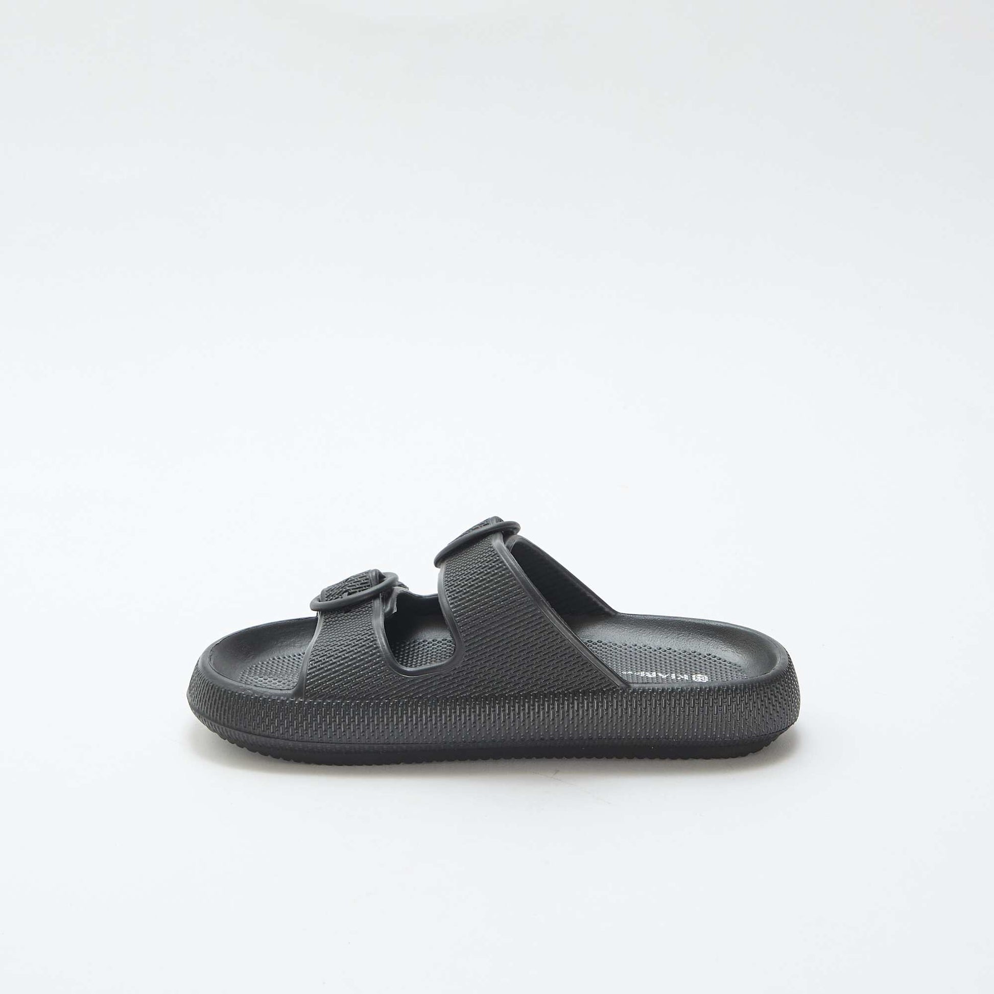 Mules unies à double bride NOIR