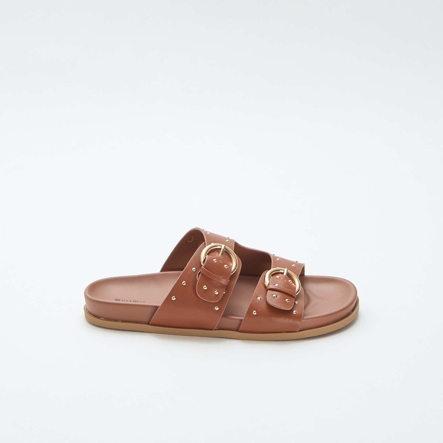 Mules avec brides à boucle dorée MARRON