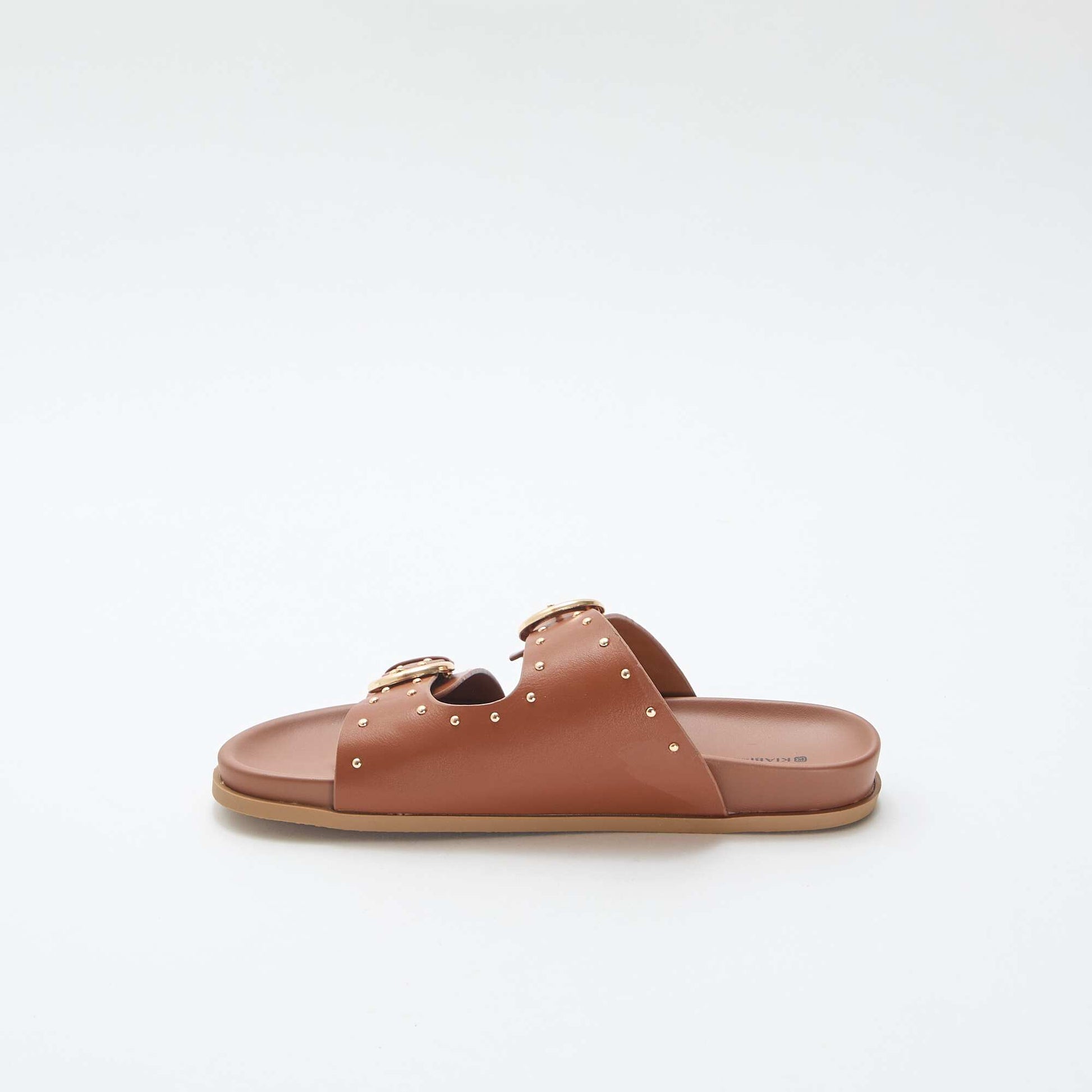 Mules avec brides à boucle dorée MARRON