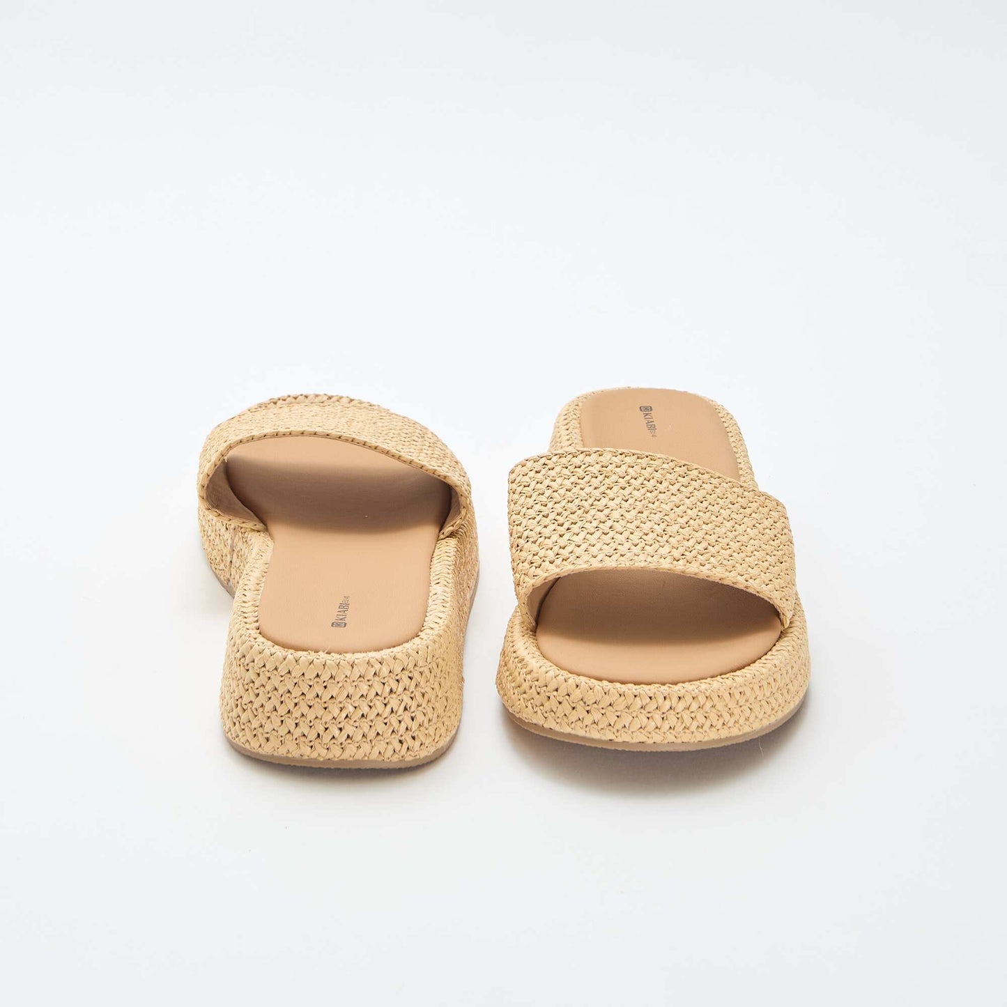 Mule compensée imitation paille BEIGE