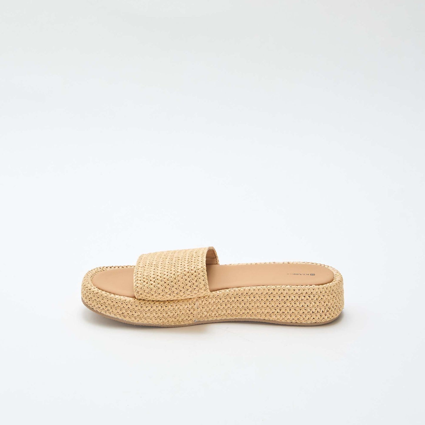 Mule compensée imitation paille BEIGE