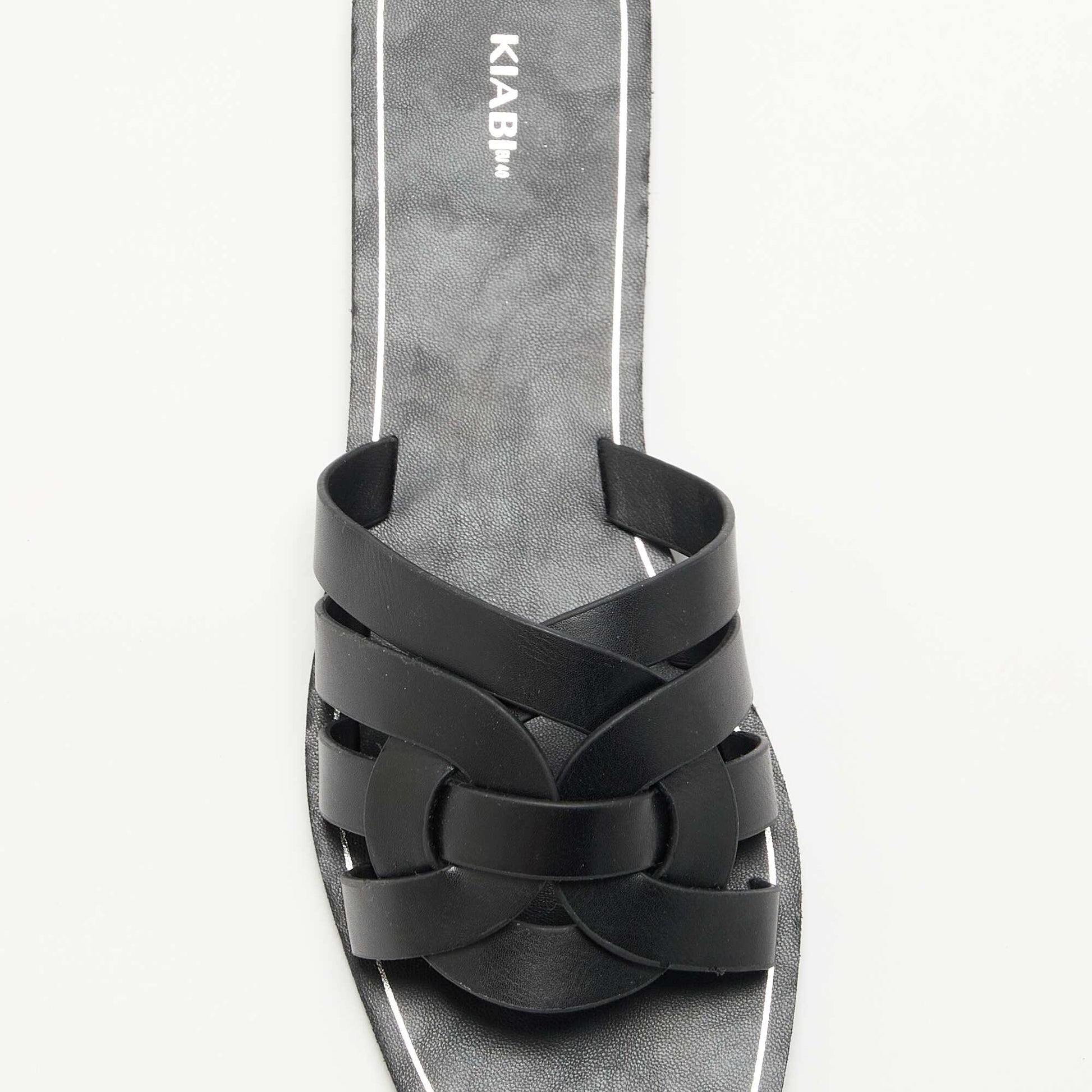 Sandales plates à brides croisées NOIR