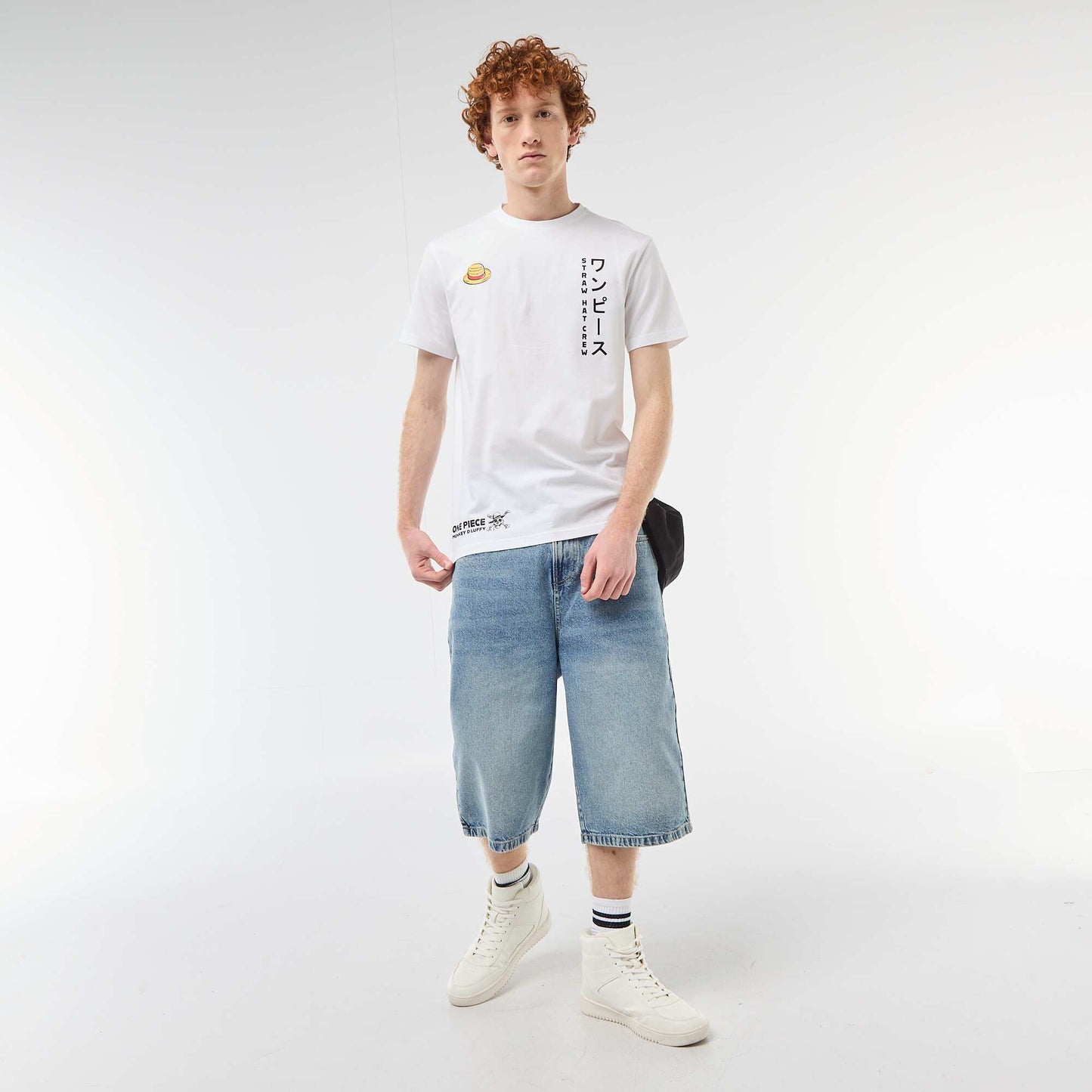 T-shirt 'One piece' en coton uni BLANC