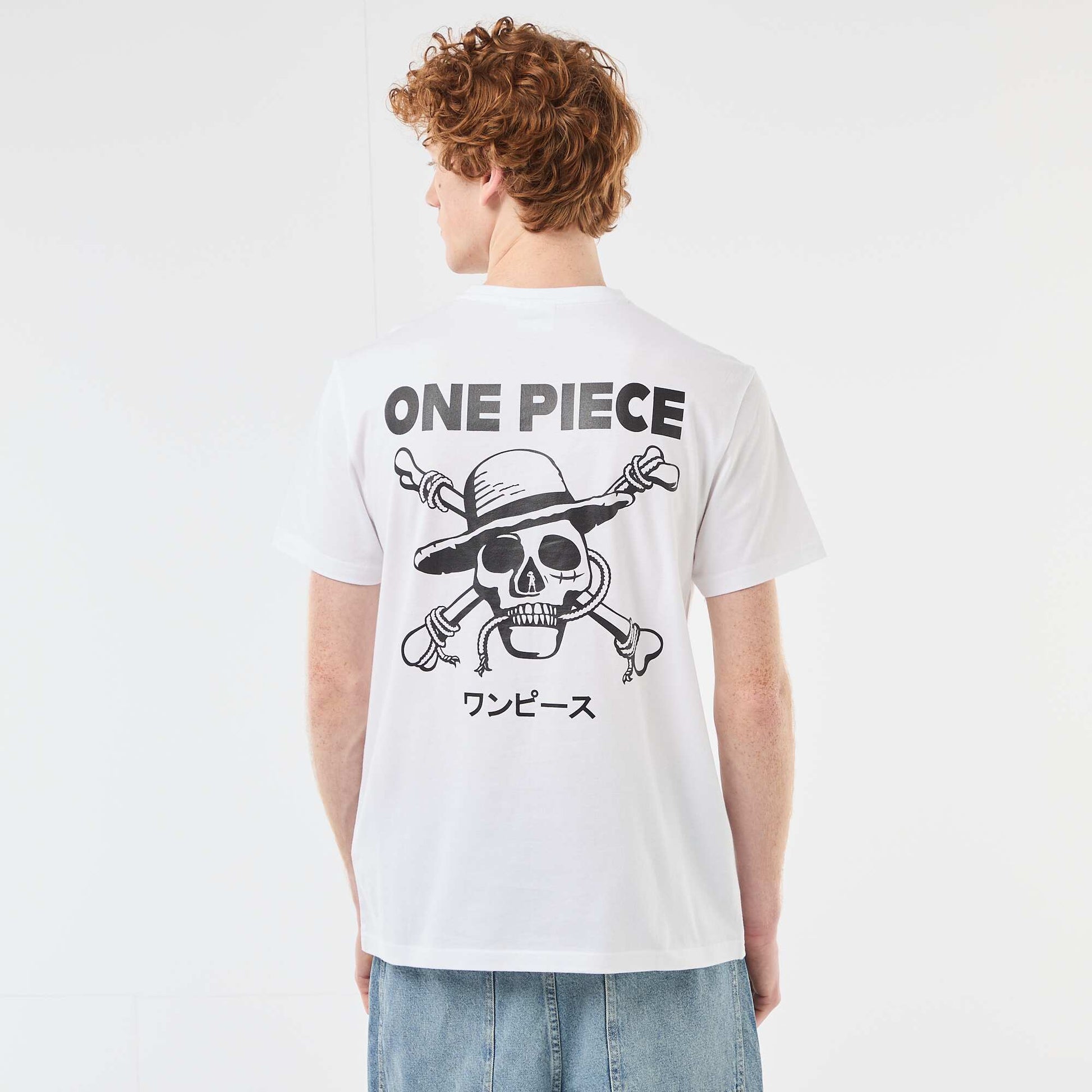 T-shirt 'One piece' en coton uni BLANC