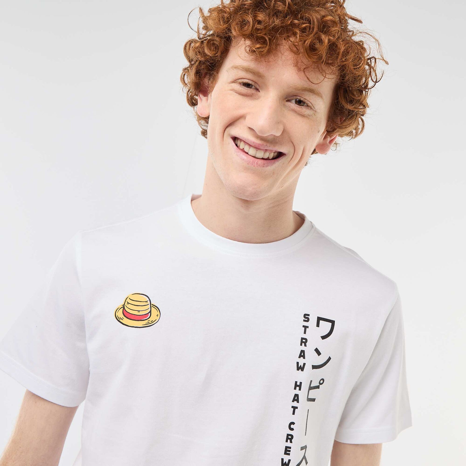 T-shirt 'One piece' en coton uni BLANC