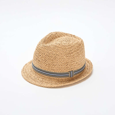 Chapeau de paille forme Borsalino BEIGE