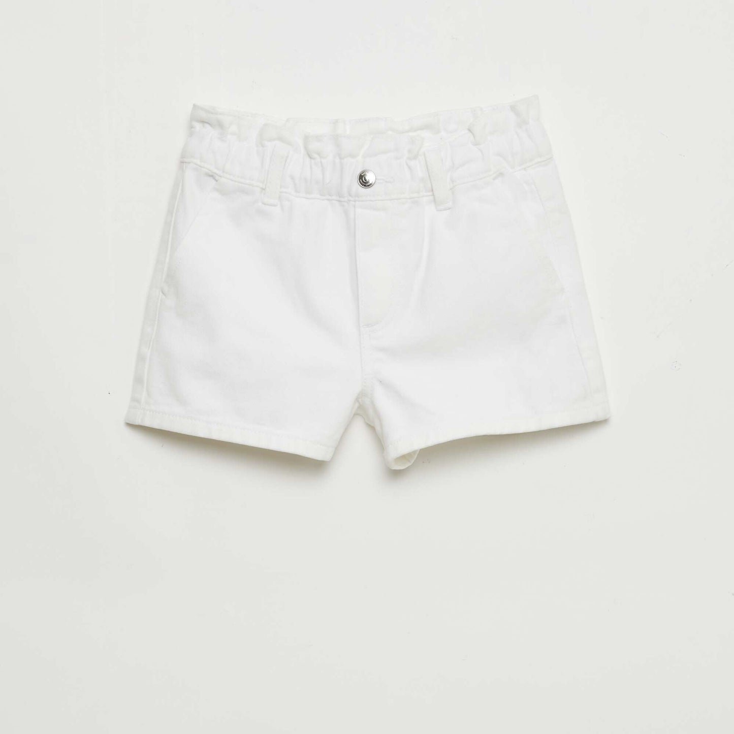 Short en jean paper bag BLANC