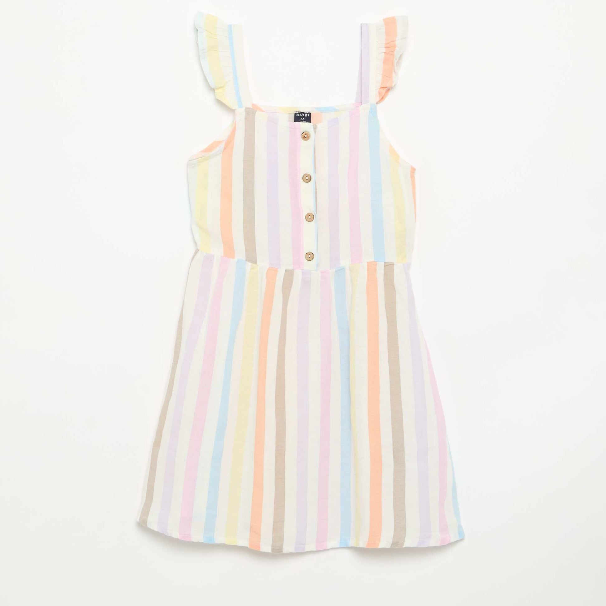 Robe à bretelles volantées BLANC