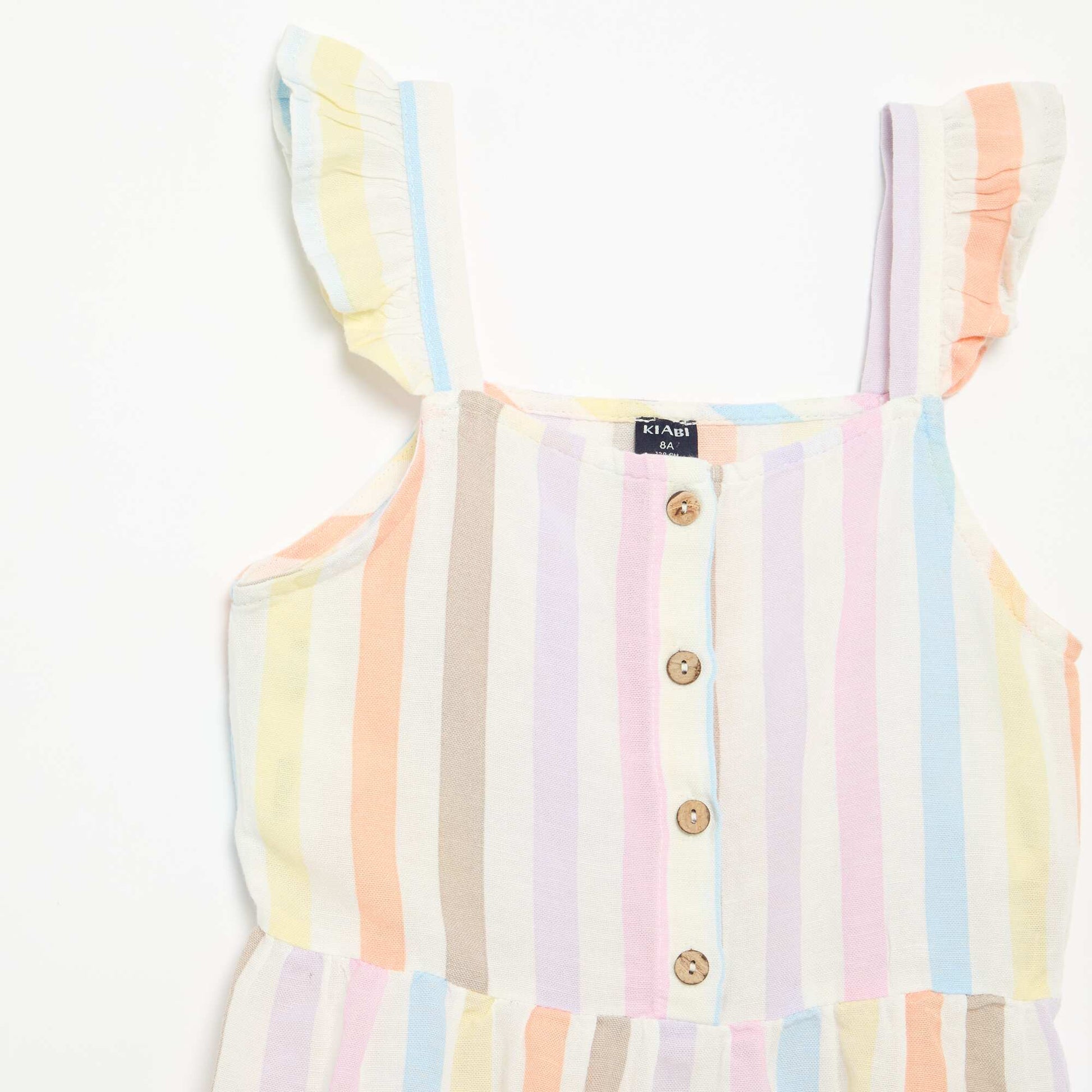 Robe à bretelles volantées BLANC