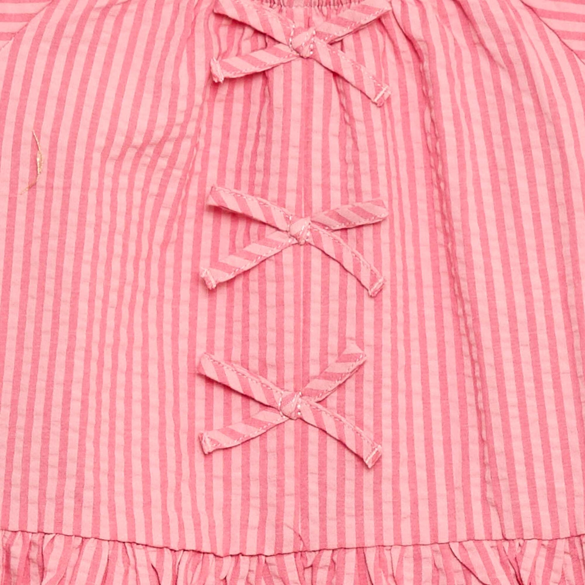 Ensemble top + pantalon avec détails en coton ROSE