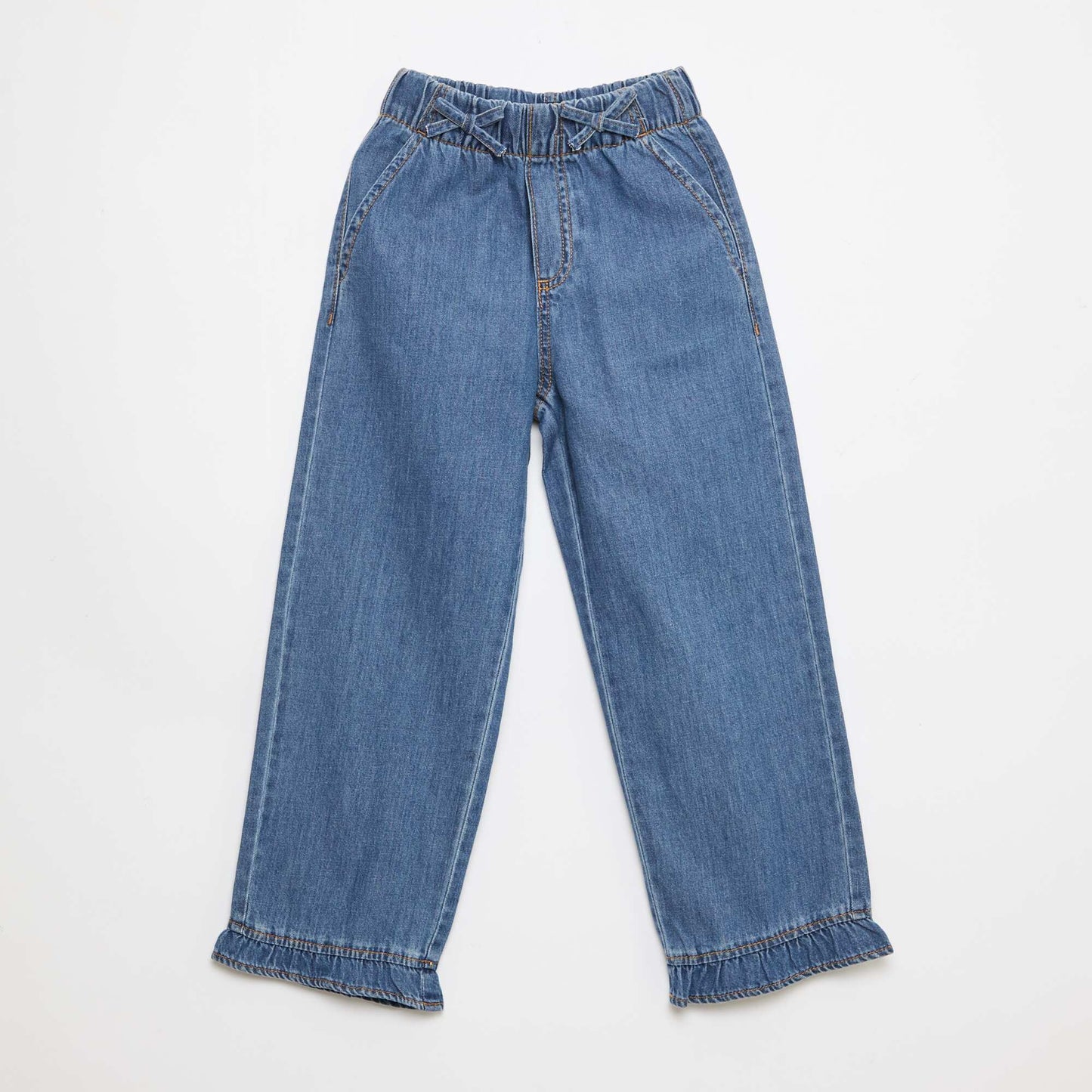 Pantalon fluide effet jean BLEU FONCé