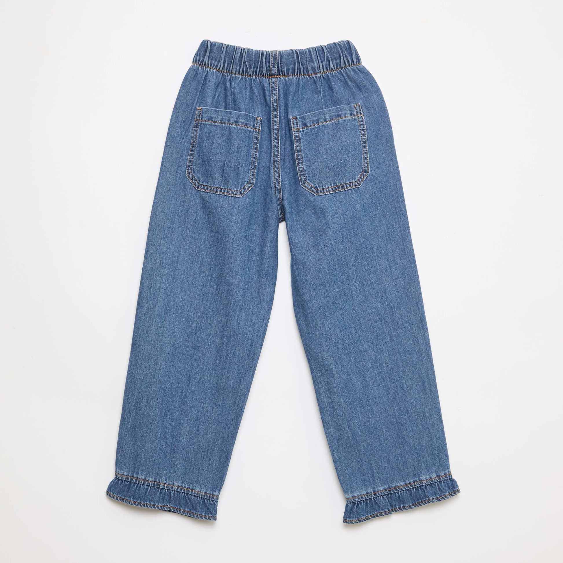 Pantalon fluide effet jean BLEU FONCé