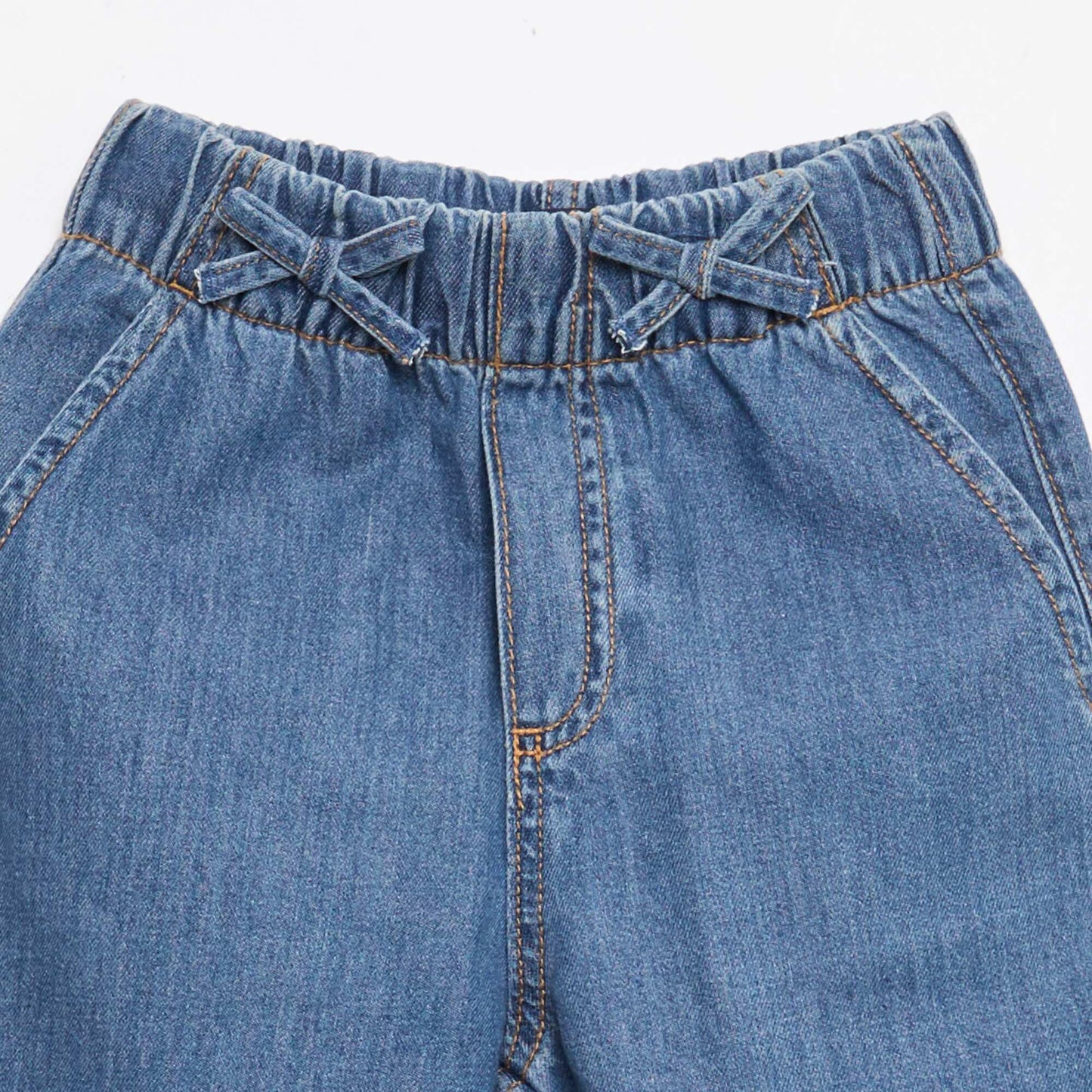 Pantalon fluide effet jean BLEU FONCé